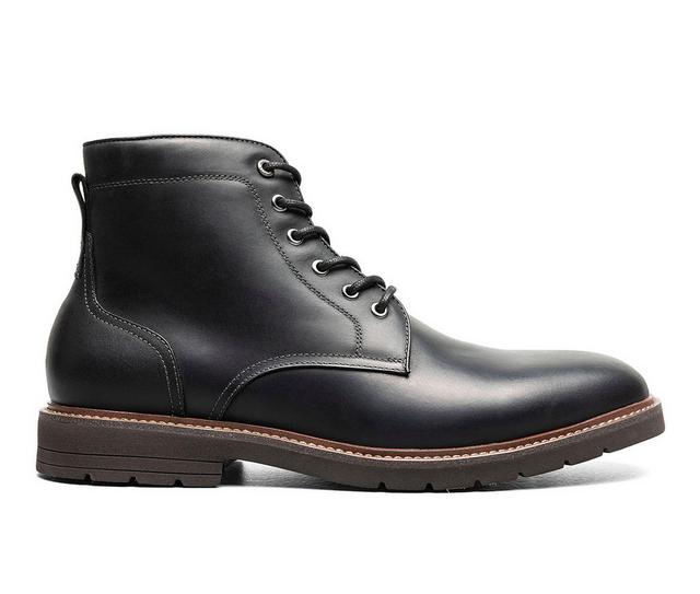 Florsheim Redford Plain Toe Lace Up Boot Boots in Black Crzy Hrse color