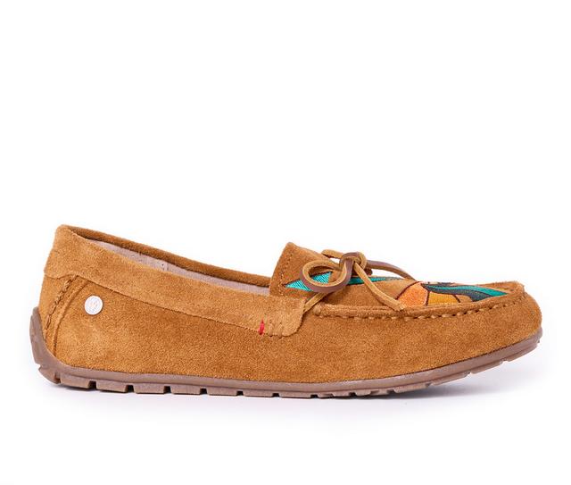 Minnetonka Loafer Moc Flats in Brown Sunset color