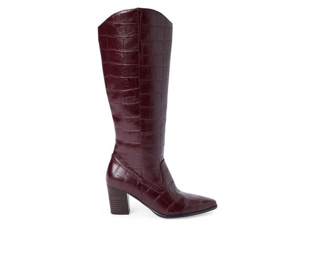 Coconuts by Matisse Kirby Knee High Boots in Burgundy Croc color