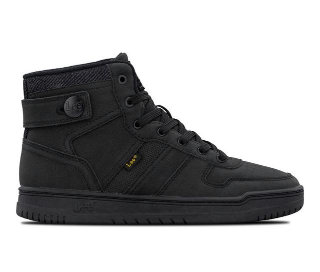 Boys' Lee Footwear Big Kid Noah Hi K High-top Sneakers in Black Mono color