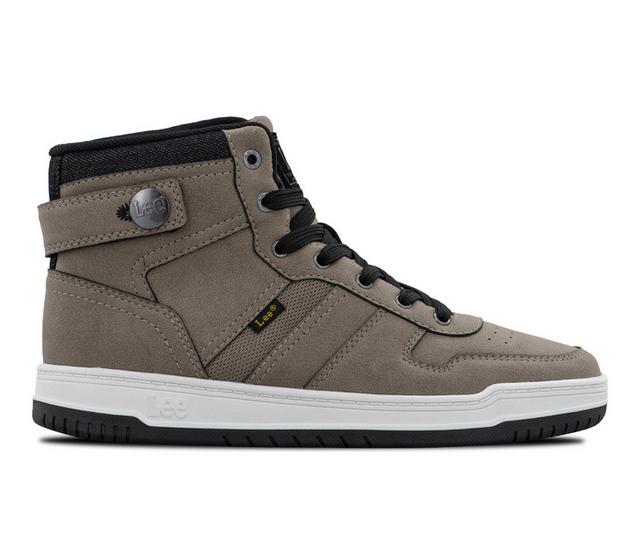 Boys' Lee Footwear Big Kid Noah Hi K High-top Sneakers in Driftwd/Blk Dnm color