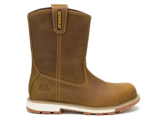 Men's Caterpillar 247 10" Steel Toe Wellington Work Boots in Pyramid color