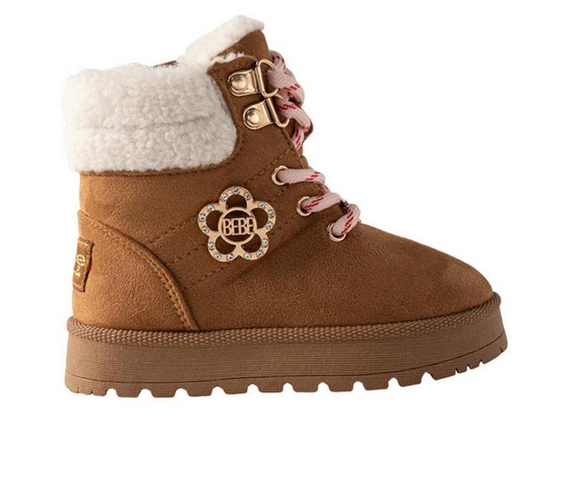 Girls' Bebe Toddler Addison Lace-Up Boots in Cognac color