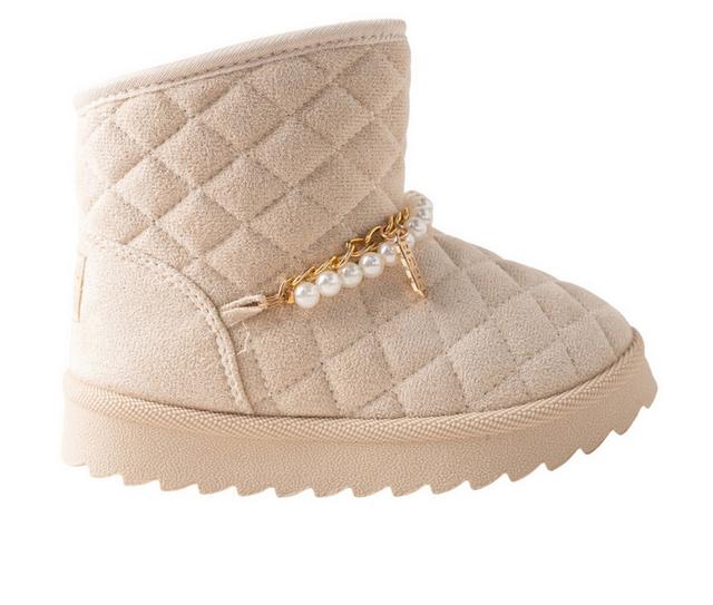 Girls' Bebe Toddler Roxie Cozy Boots in Cream color