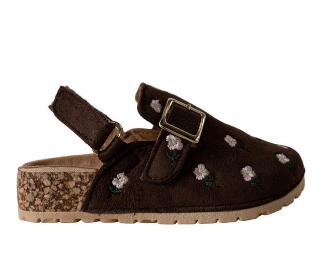 Girls' Bebe Toddler Zinnia Slingback Clogs in Chocolate color
