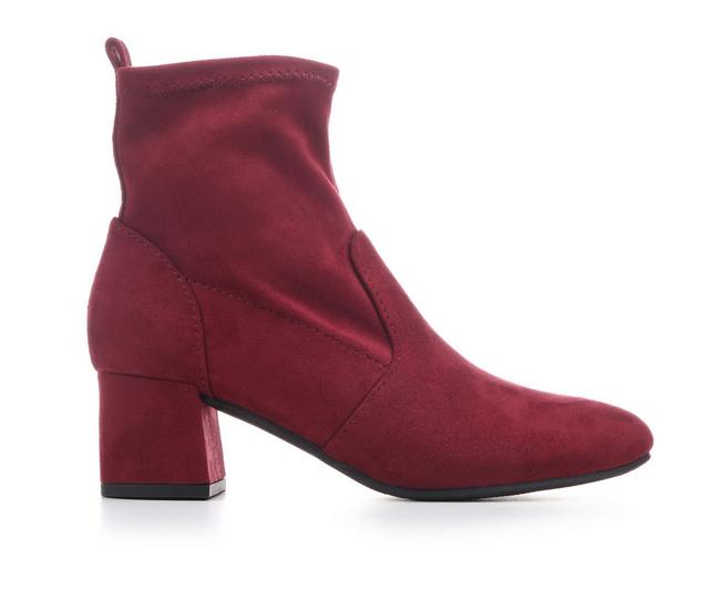 Women's Soda Jesica-S Booties in Dark Burgundy color