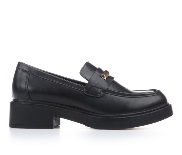 Women's Soda Sugar-S Loafers in Black PU color
