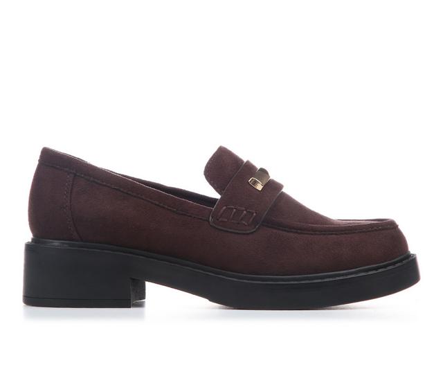 Women's Soda Sugar-S Loafers in Brown Suede color
