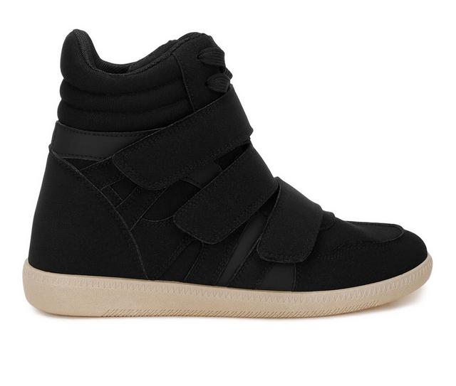 Women's London Rag Cozy High-Top Sneakers in Black color