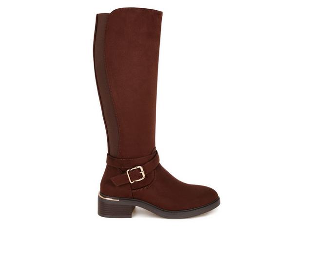 Women's London Rag Basheba Knee High Boots in Brown Suede color