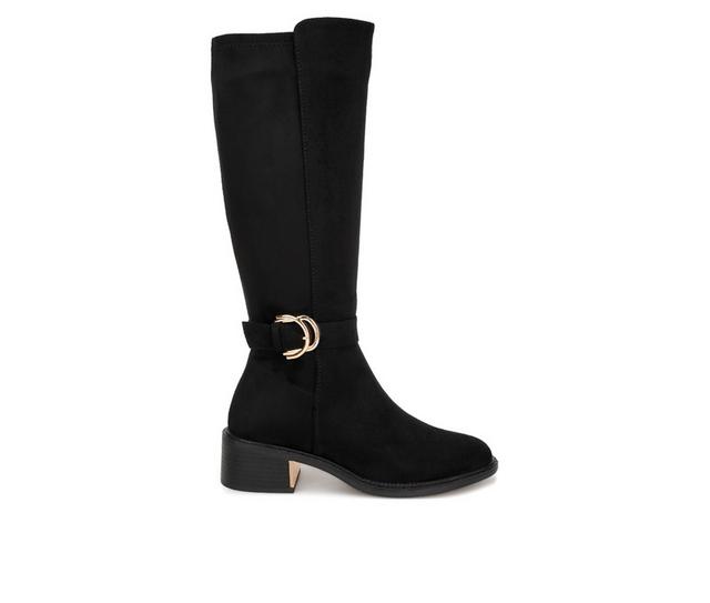 Women's London Rag  Lewang Knee High Boots in Black Suede color