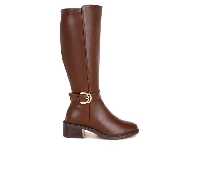 Women's London Rag Toluca Knee High Boots in Brown Smooth color