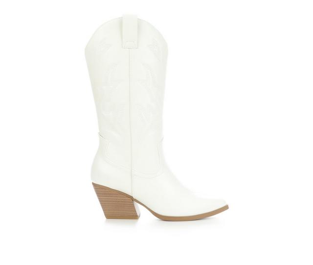 Women's Soda Vilage-S Western Boots in White Delray PU color