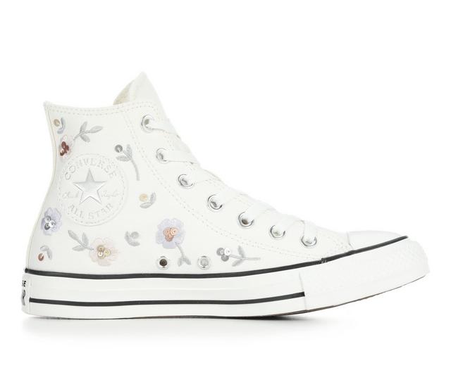 Adults' Converse Chuck Taylor All Star Canvas Hi Sneakers in Wh/Sequin Flrl color