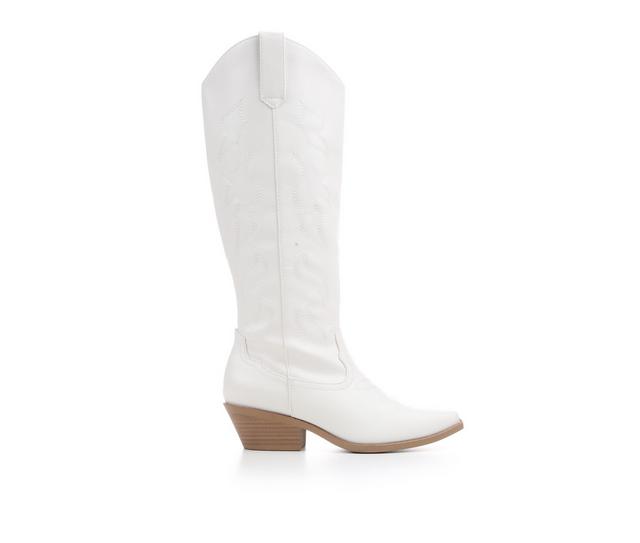 Women's Soda Zahara-S Western Boots in White color