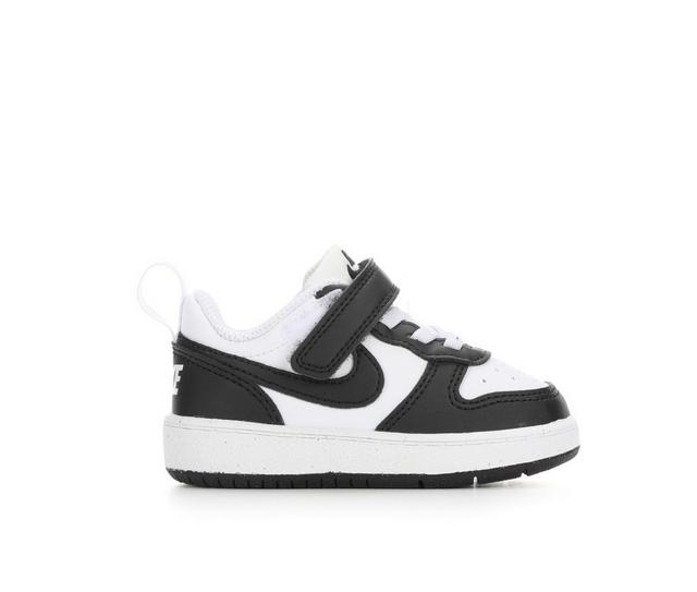 Boys' Nike Infant & Toddler Court Borough Low Recraft Sneakers in Panda White/Blk color