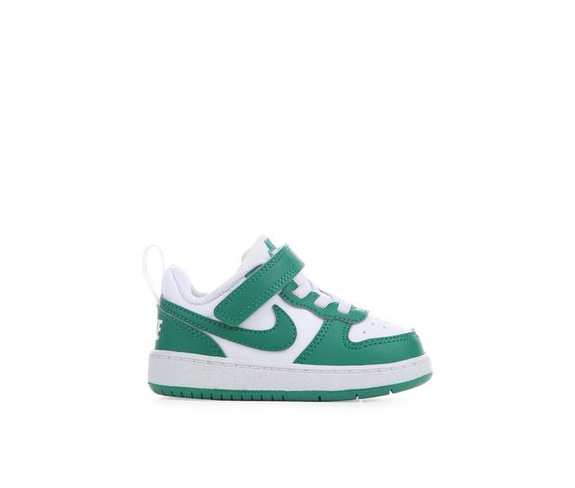 Boys' Nike Infant & Toddler Court Borough Low Recraft Sneakers in Wht/Green/Wht color