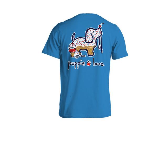PUPPIE LOVE Adults' USA Ice Cream Pup T-Shirt in Iris color