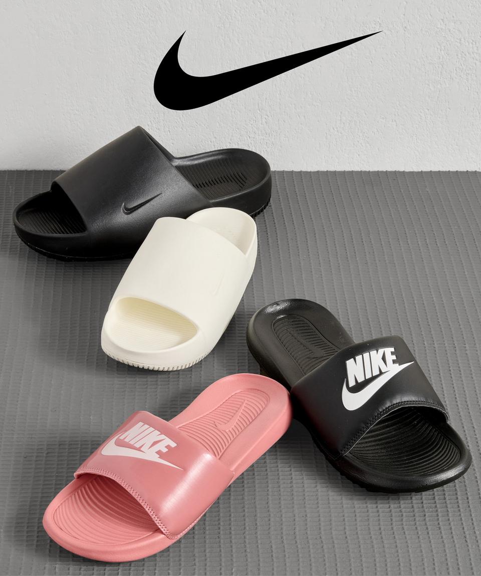 Slide into spring with new Nike sport slides.