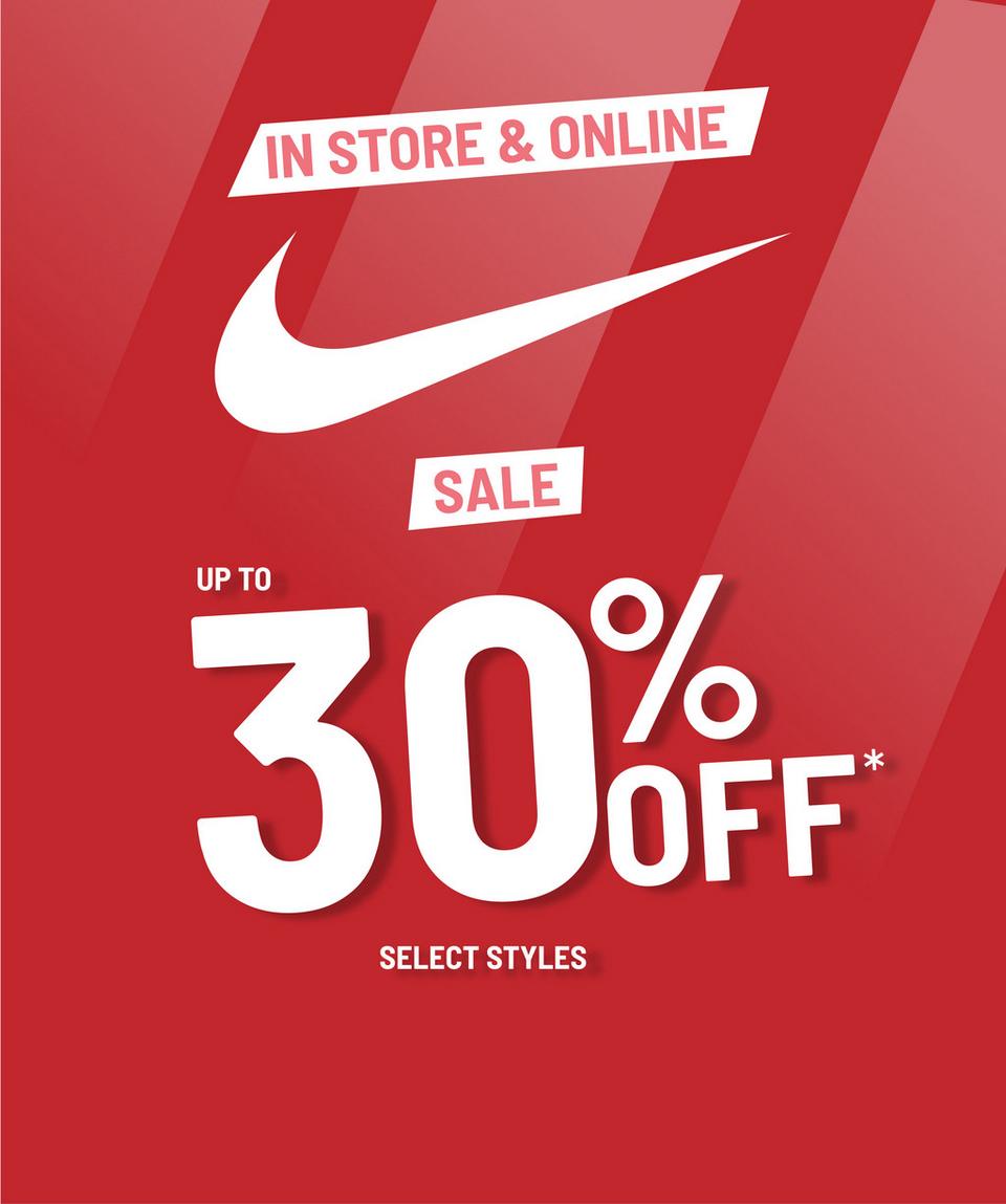 Save up to 30% off select Nike for the whole family.