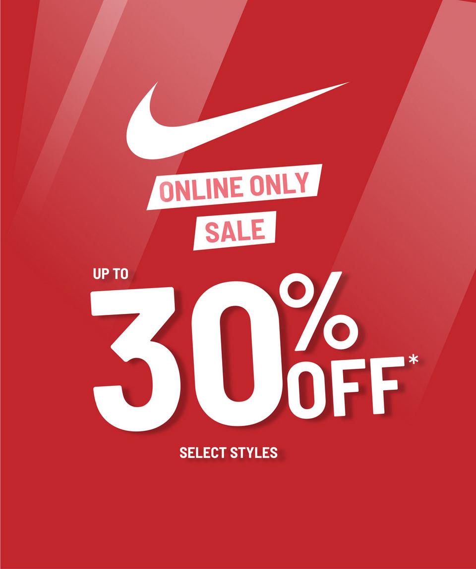 Save up to 30% off select Nike for the whole family.