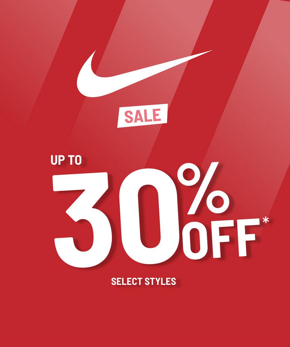 Save up to 30% off select Nike for the whole family.