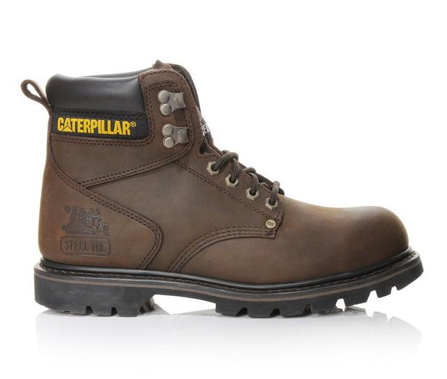 Men's Caterpillar Second Shift 6 In Steel Toe Work Boots in Brown color