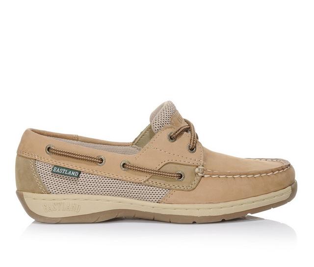 Women's Eastland Solstice Boat Shoes in Tan color