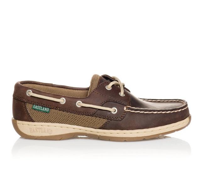 Women's Eastland Solstice Boat Shoes in Bomber Brown color