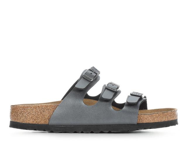 Women's Birkenstock Florida Footbed Sandals in Black Metallic color