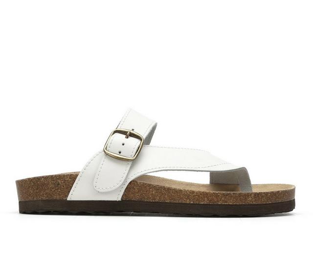 Women's White Mountain Carly Footbed Sandals in White Smooth color