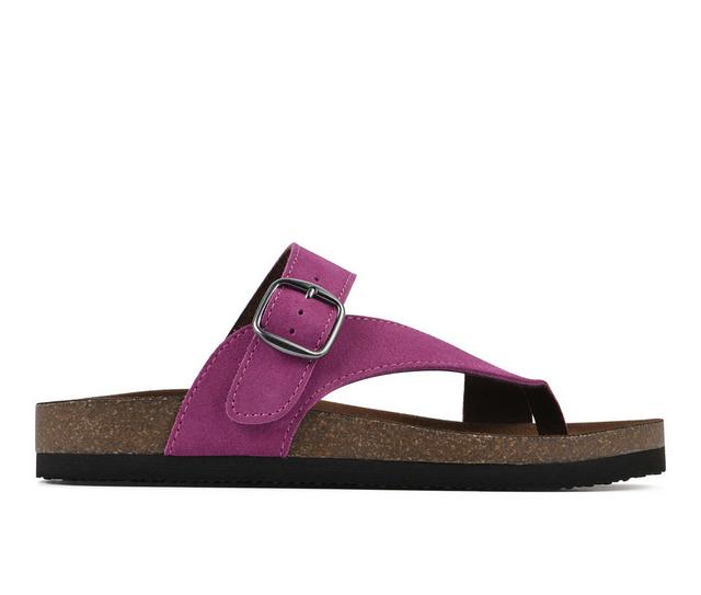Women's White Mountain Carly Footbed Sandals in Purple Rain color