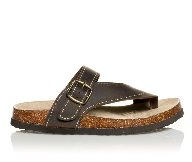 Women's White Mountain Carly Footbed Sandals in Dark Brown color