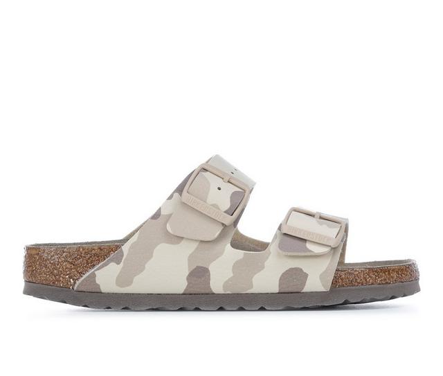 Women's Birkenstock Arizona Footbed Sandals in Camo Gray Taupe color