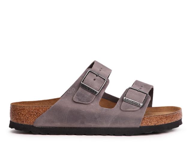 Women's Birkenstock Arizona Footbed Sandals in Iron Oiled color