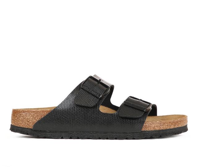 Women's Birkenstock Arizona Footbed Sandals in Black Lizard color