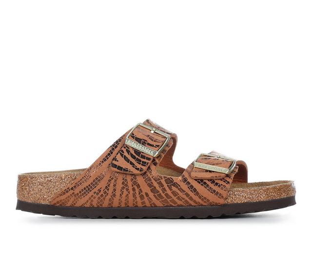 Women's Birkenstock Arizona Footbed Sandals in Pecan Zebra color