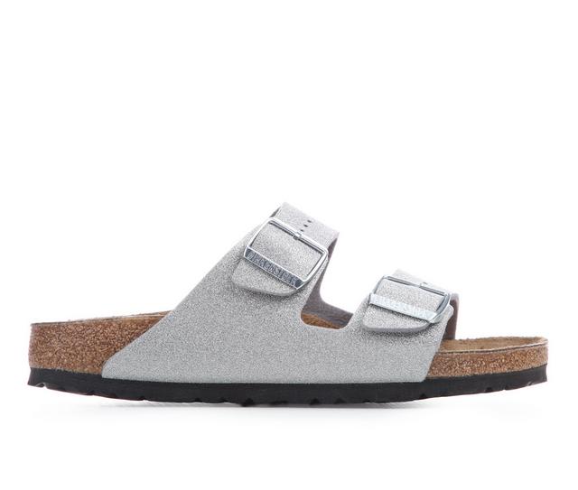 Women's Birkenstock Arizona Footbed Sandals in Silver Glitter color