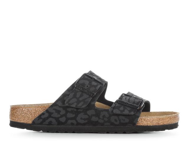 Women's Birkenstock Arizona Footbed Sandals in Black Leopard color