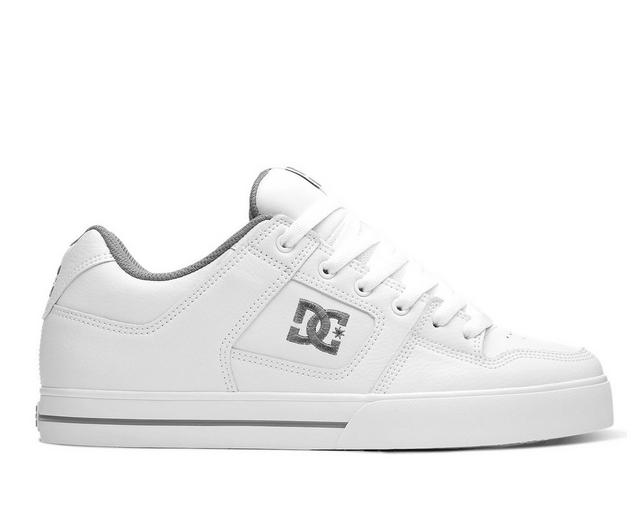 Men's DC Pure Sustainable Skate Shoes in White/Gry/White color