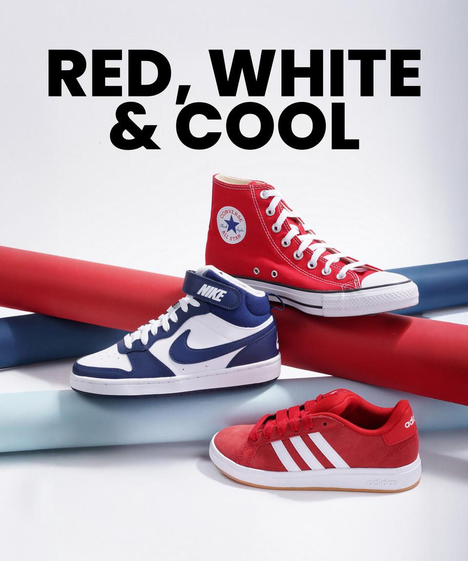 Shop red, white and cool sneakers and more just in time for July!