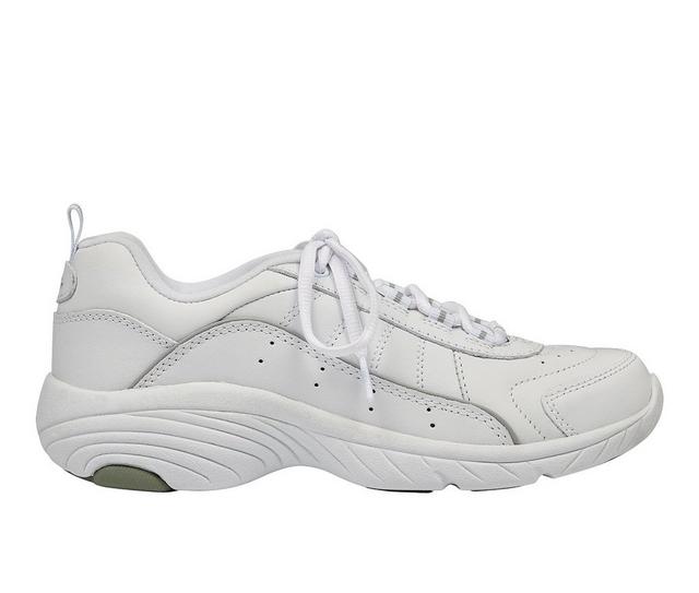 Women's Easy Spirit Punter-Leather Shoes in White/Lt Grey color