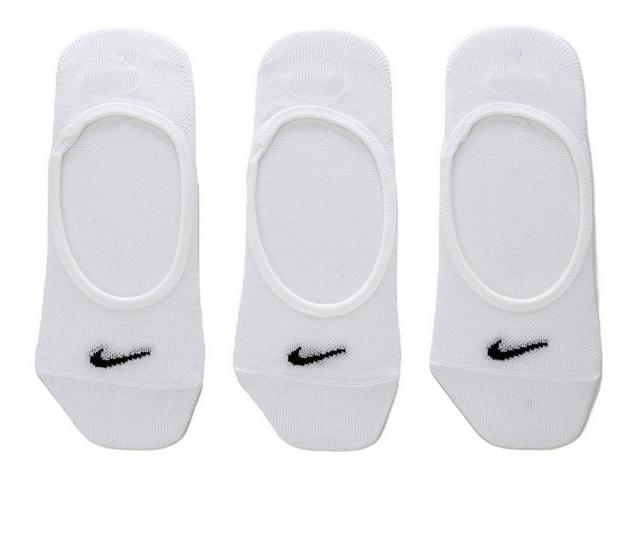 Nike 3 Pair Everyday Lightweight Footie Socks in White/Black M color