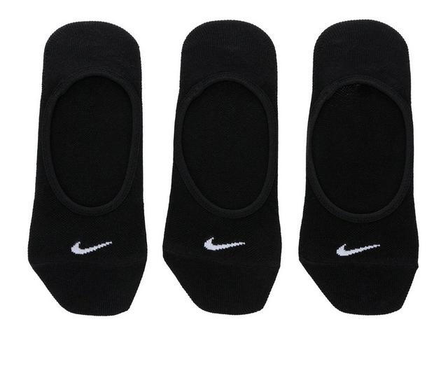 Nike 3 Pair Everyday Lightweight Footie Socks in Black/White M color