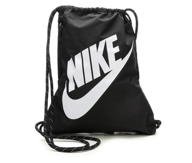 Nike Heritage Gymsack Drawstring Bag in Black White color