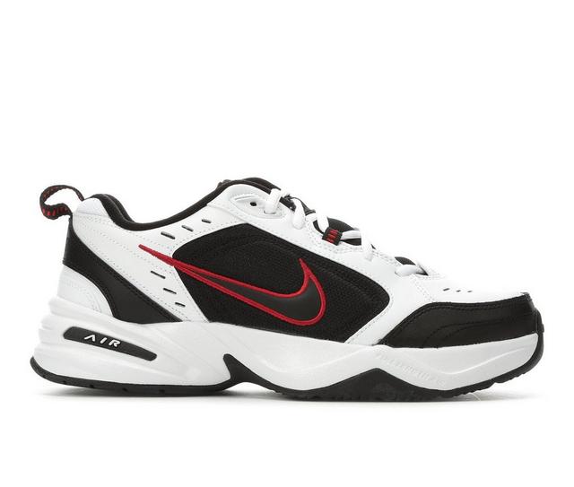 Men's Nike Air Monarch IV Training Shoes in Wht/Black/Red color