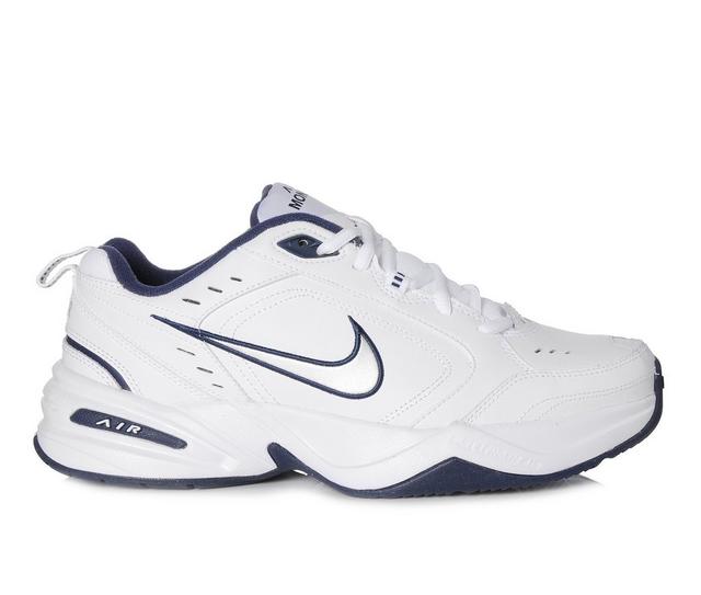 Men's Nike Air Monarch IV Training Shoes in White/Sil/Navy color
