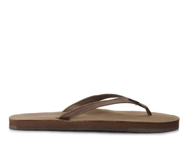 Women's Rainbow Sandals Single Layer Premier Leather -301ALTSN Flip-Flops in Espresso color