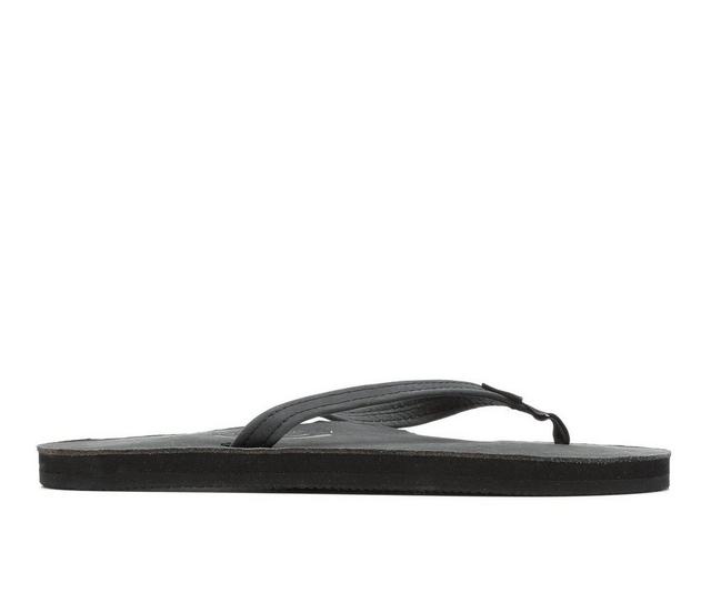 Women's Rainbow Sandals Single Layer Premier Leather -301ALTSN Flip-Flops in Premier Black color