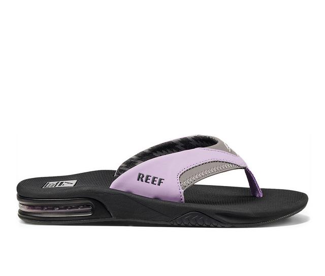 Women's Reef Fanning Flip-Flops in Grey/Purple color